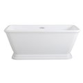 Aqua Eden Pedestal Bathtubs, 60.06 L, 27.94 W, White, Acrylic VTSQ602824